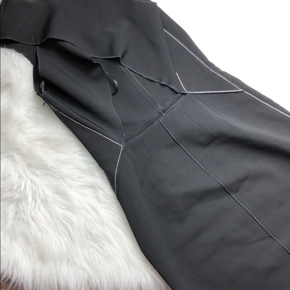 RAG AND BONE BODYCON BLACK CROSS BACK MIDI DRESS - Picture 5 of 8